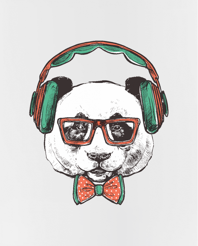 puodelis  Hipster panda